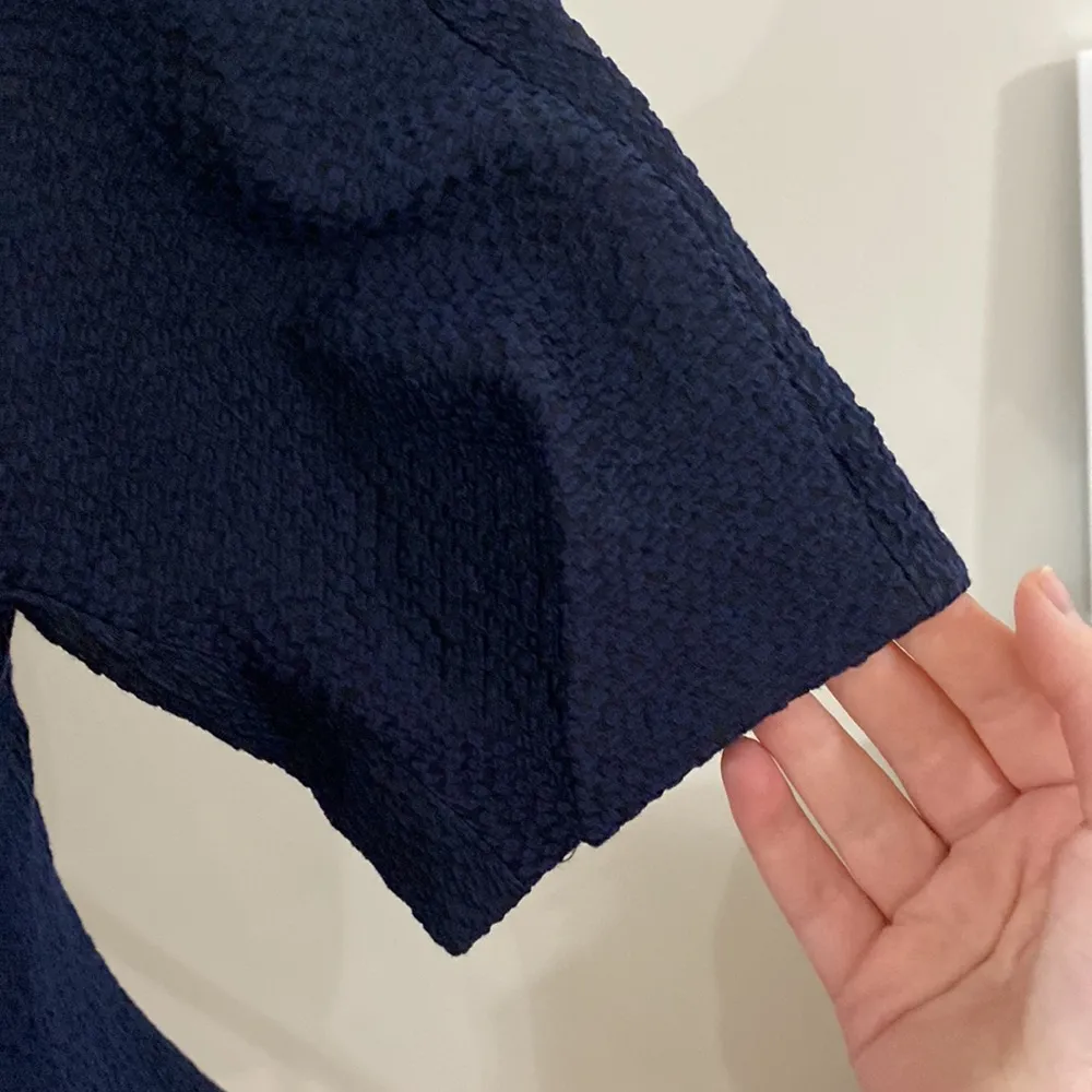 MM. Lafleur the Susanna navy sheath dress in Italian pebble jacquard size 2 - Image 11