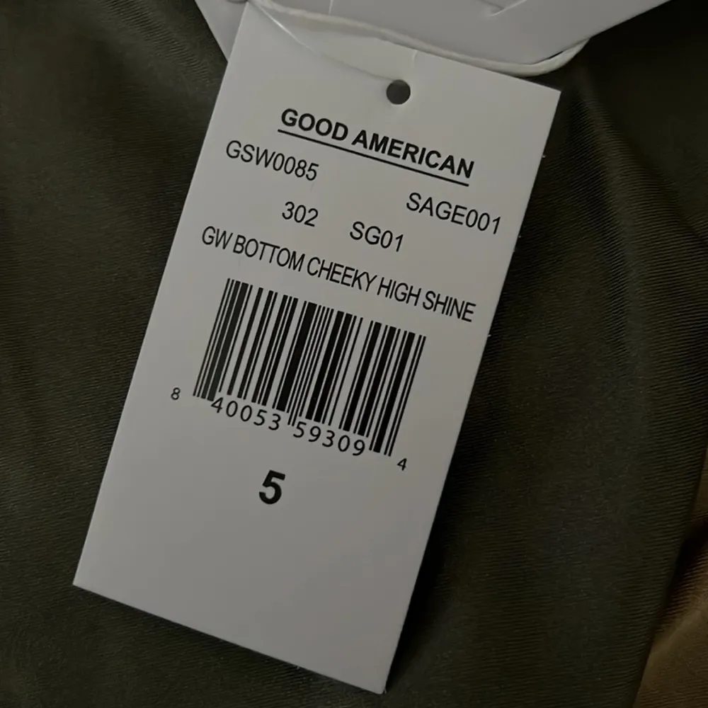 Good American High Shine Good Waist Cheeky Swim Bikini Bottom 5 2XL Women’s Sage - Image 10