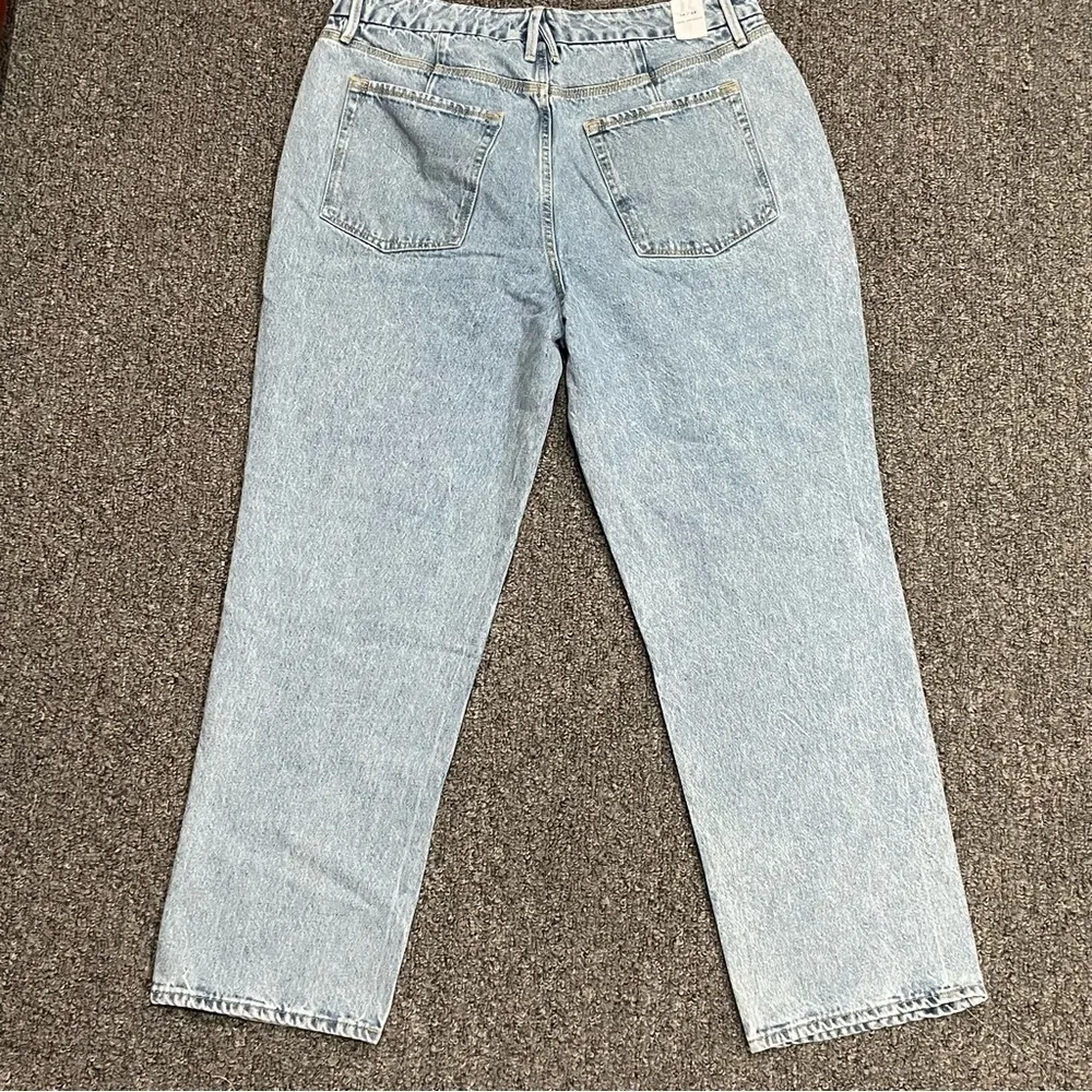 Good American 𝅺 Good 90's Duster Crop Straight Leg Jeans Indigo 101 Size 14/32 - Image 9