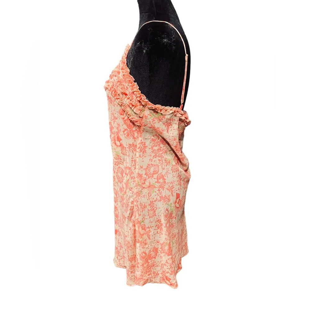 Kim Rogers Vintage Y2K Pink Cottagecore Boho Floral Ruffle Lingerie Slip Dress - Image 4