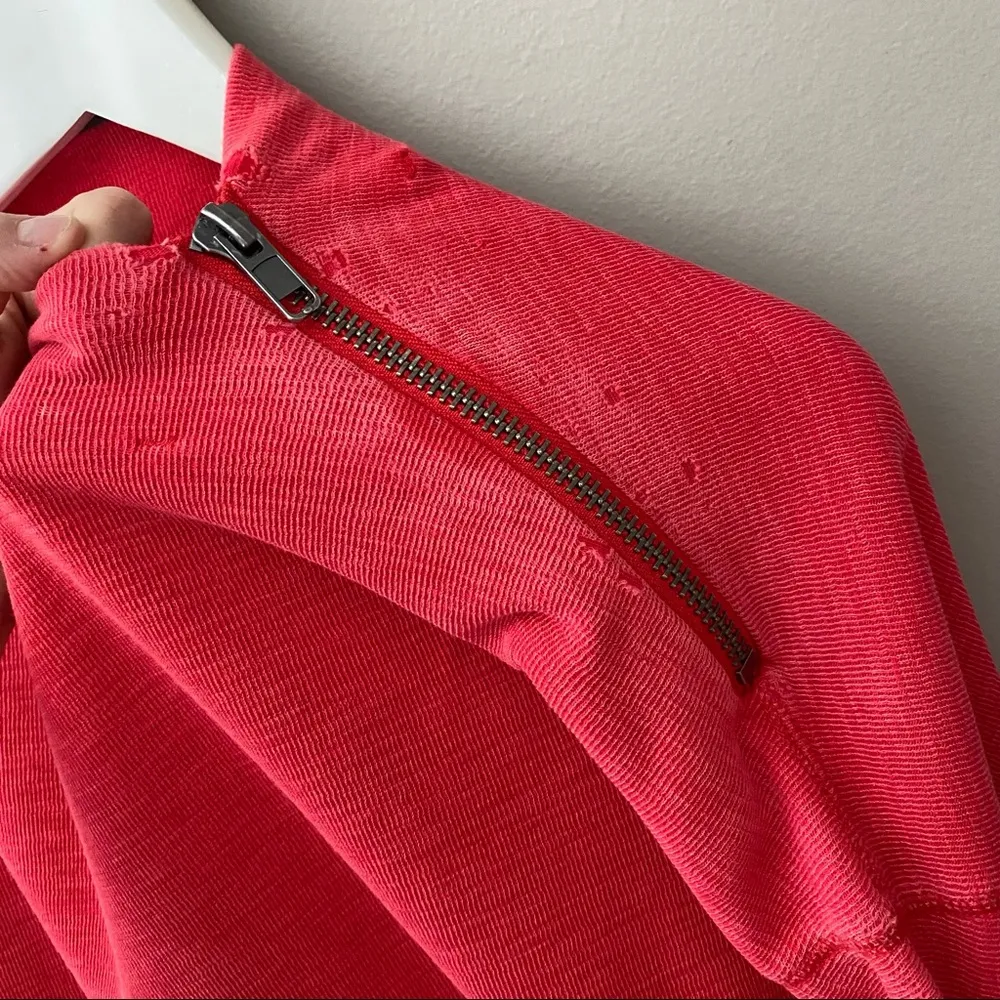 Free People Nikala Slide Zip Sweatshirt Pink Sz Medium - Image 6