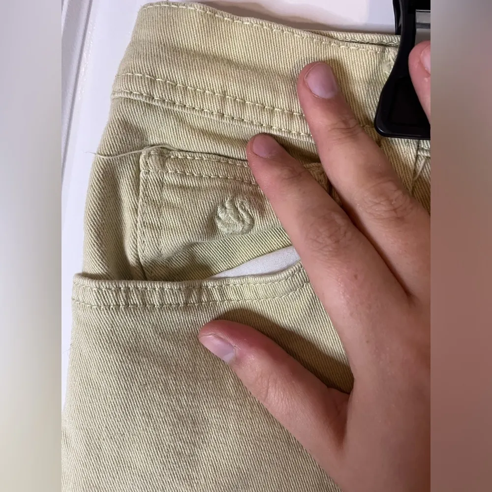 Gloria Vanderbilt Cotton Spandex Amanda Yellow Splashy Logo Pockets Pants Sz 12 - Image 14