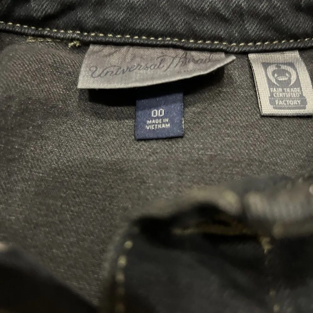 Universal Thread Women's Long Sleeve Denim Shirt Maxi Dress Black Wash SZ 00 New - Image 3