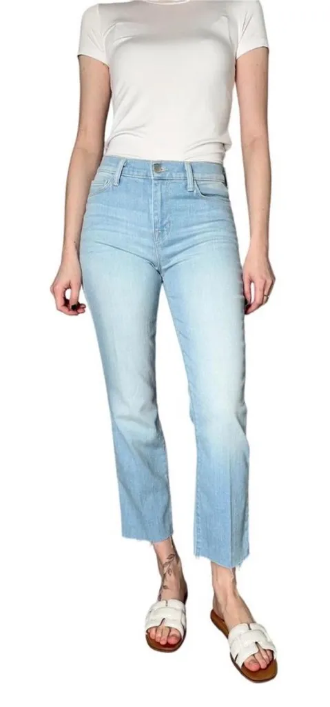 L'AGENCE sada cropped slim jean in windsor wash light medium wash size 28 - Image 1