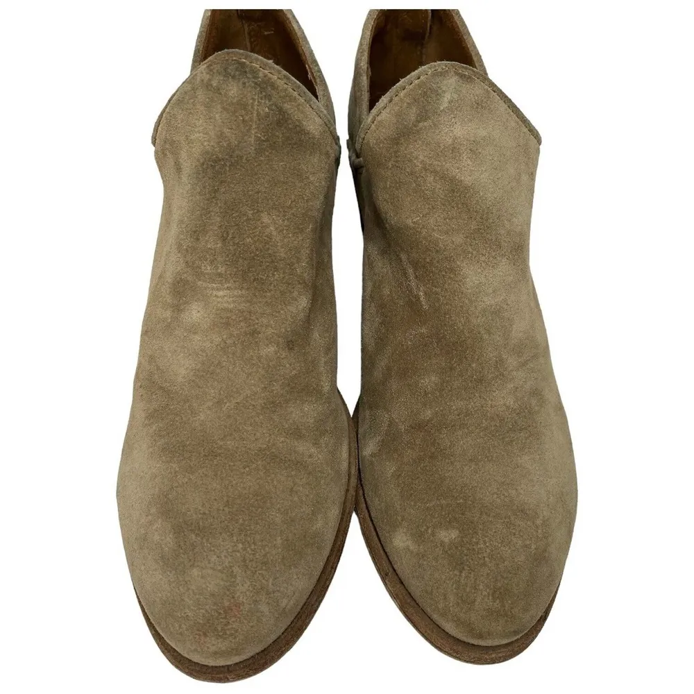 Frye Carson Suede Shooties Bootie Ankle Zip Back Heel Shoe Tan 6.5 - Image 9