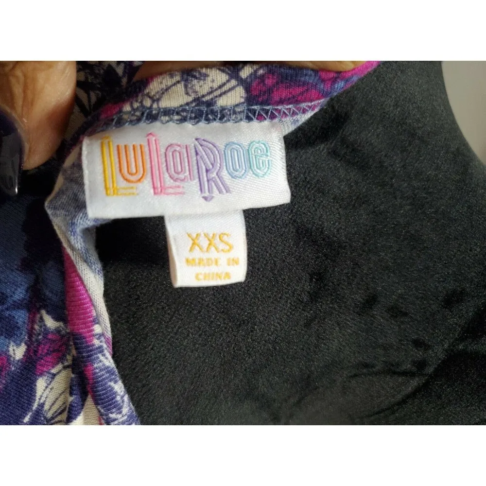 LulaRoe Women Multicolor Polyester Round Neck Half Sleeve Knee Length Dress 2XS - Image 8