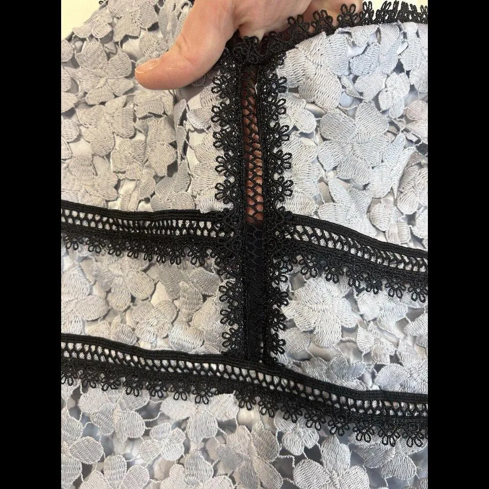 Jill Jill Stuart Blue Lace Crochet Elle Sleeveless Cocktail Midi Tea Dress Sz 4 - Image 7