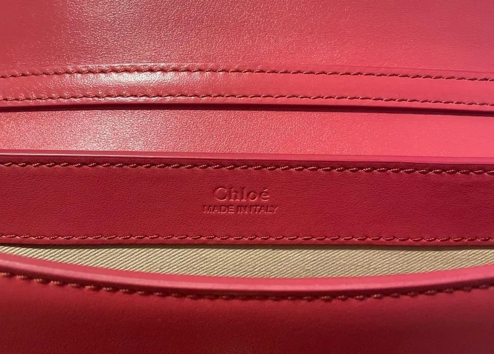 EST. Retail $1,500 CHLOÉ Scarlet Pink C Ring Crossbody Bag - Image 8