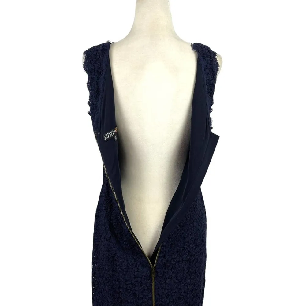 Adrianna Papell for E Red Carpet Women's Size 10 Sleeveless Navy Lace Mini Dress - Image 10