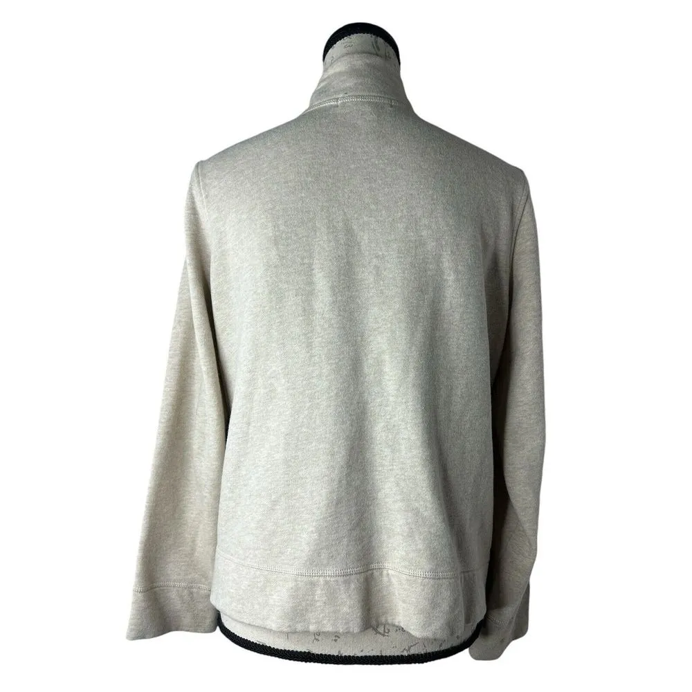 Ralph Lauren Petite L  Tan Brown Long Sleeve Full-Zip &‎ Snap Button Knit Jacket - Image 4