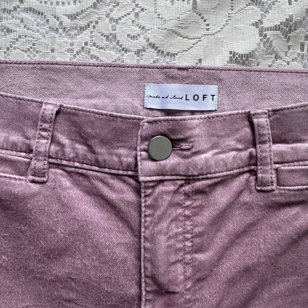 Ann Taylor LOFT Mauve Straight Crop Velvet Pants Size 32/14 - Image 3