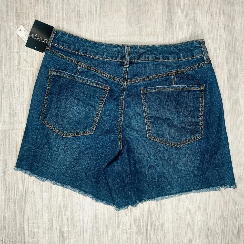 NWT energie size 21 women’s blue jean frayed shorts - Image 4