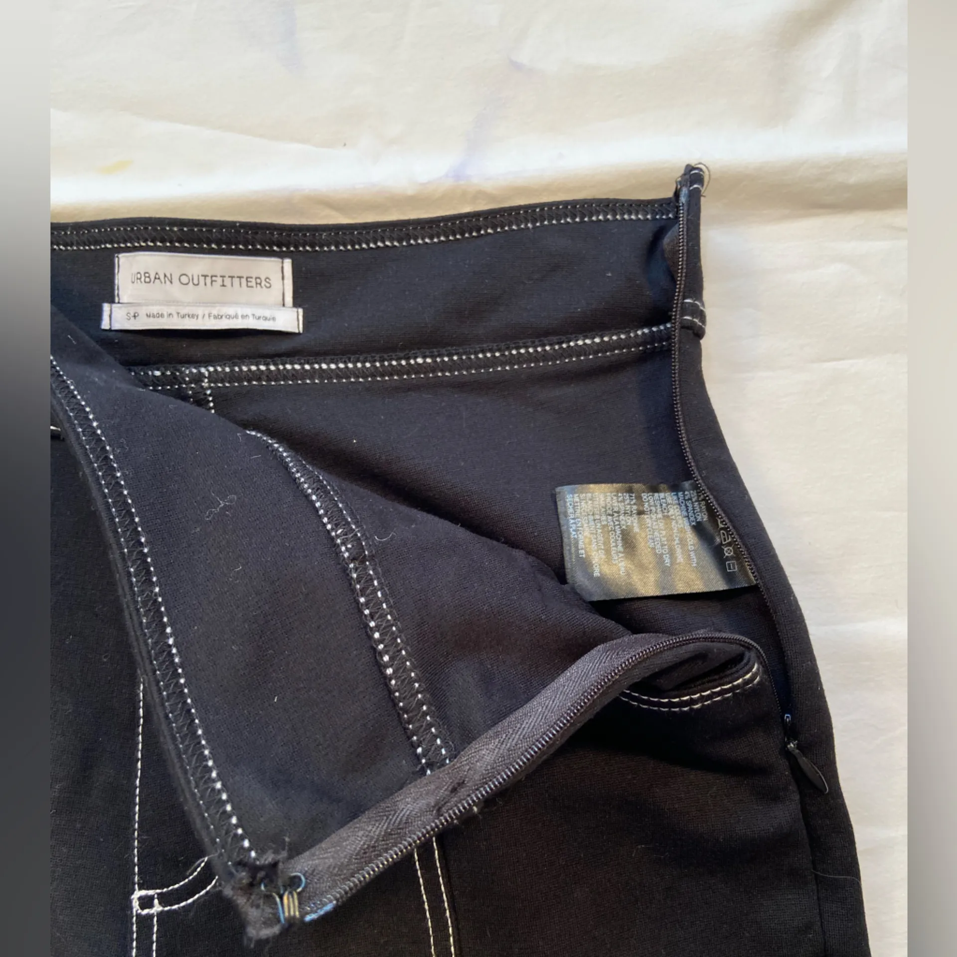 Urban outfitters black‎ pants , side zip, top stitch, sz S - Image 6