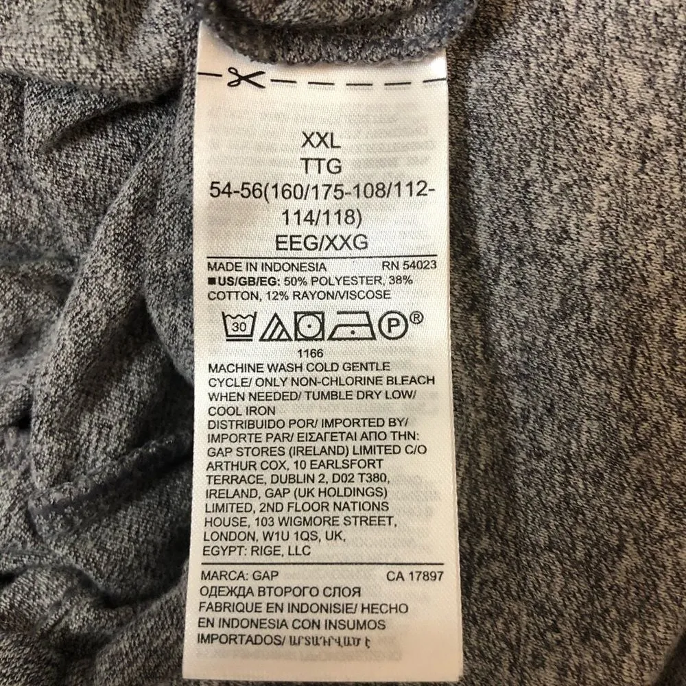 GAP Women’s Gray Jersey Henley Jumpsuit Size XXL - Image 4