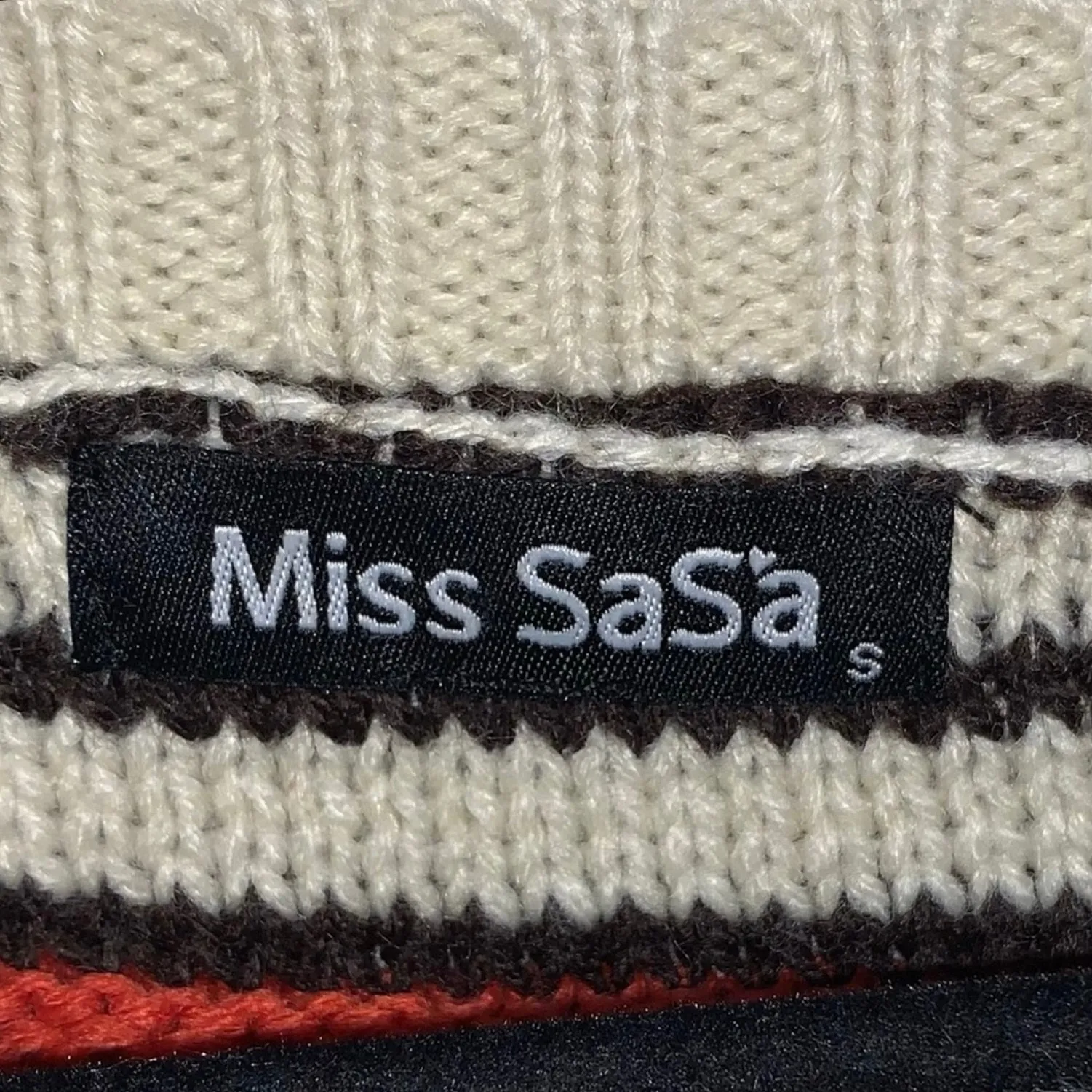 Miss SaSa Knit Patterned Multicolored Sweater Blue - Image 3