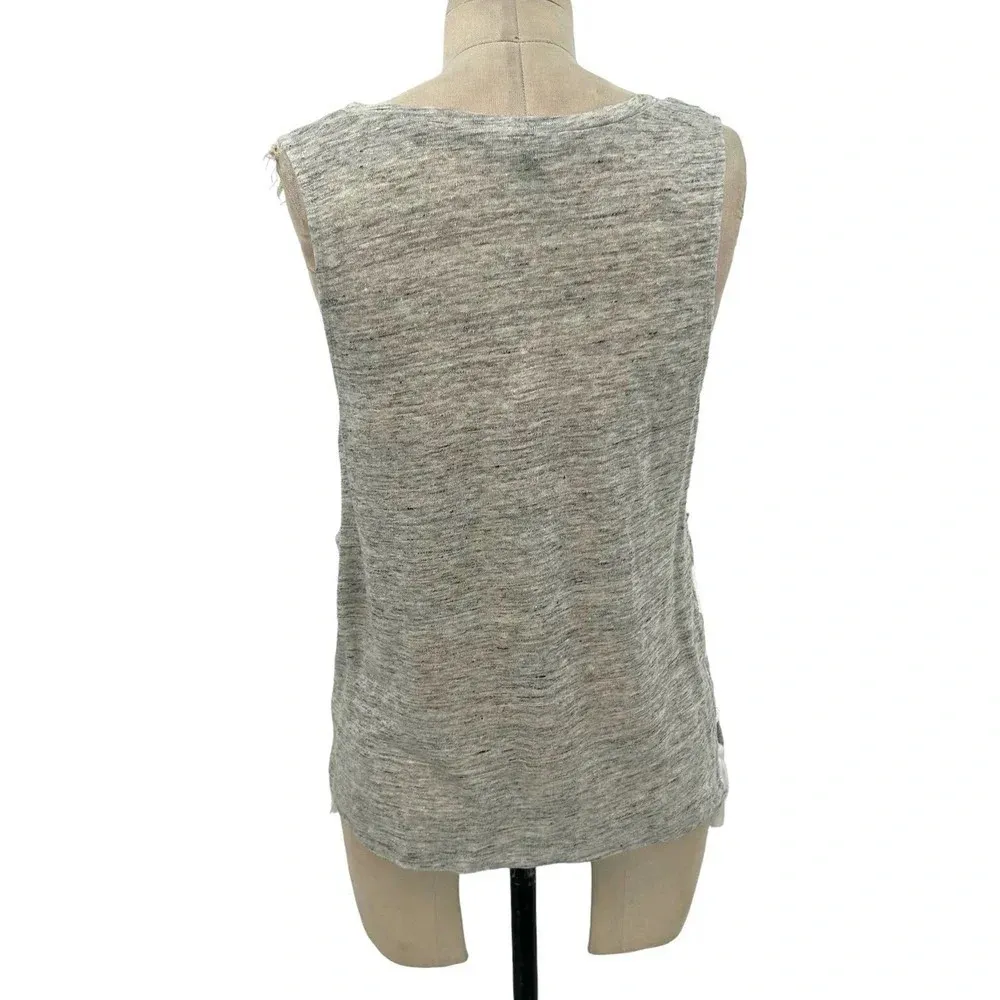 Generation Love Gray Linen Side Lace-up Tassel Tank Top Size Small‎ - Image 5