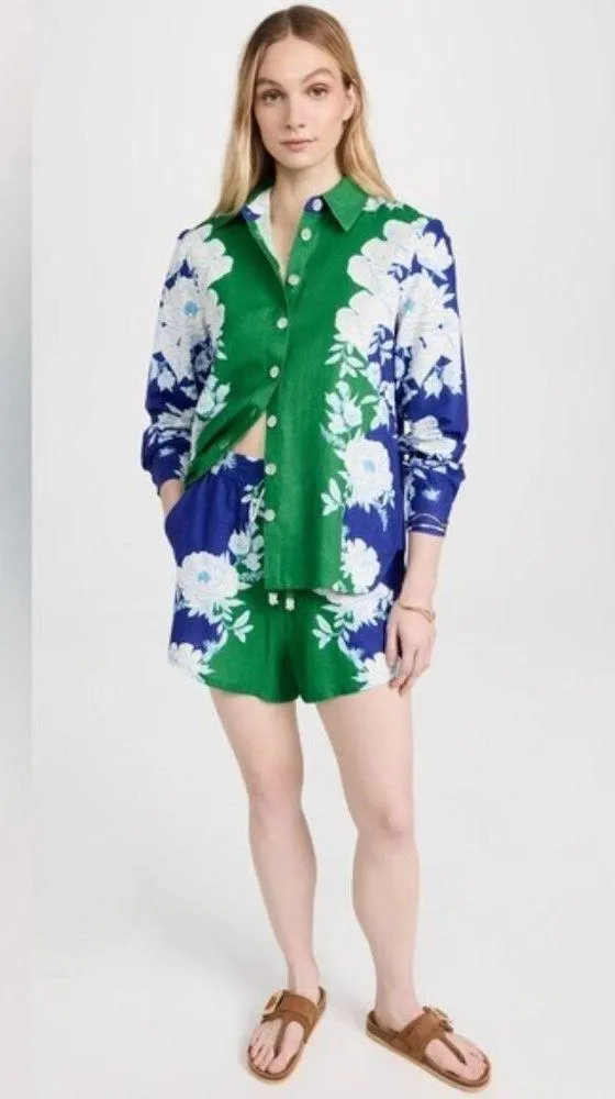 FarmRio Soft Garden Linen Blend Floral Shirt, Size XL NEW w/Tag $288 - Image 10