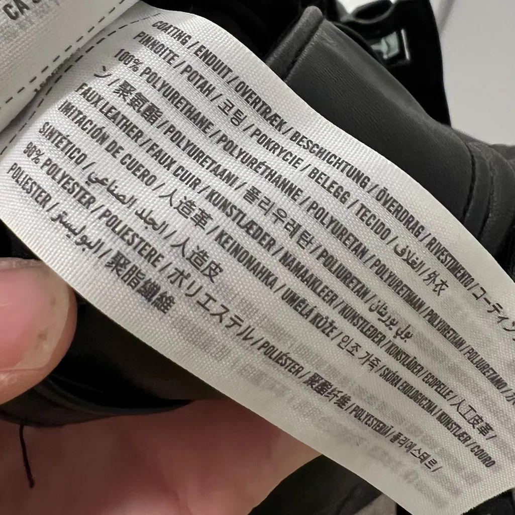 Abercrombie & Fitch Criss-Cross Waistband Vegan Leather 90s Straight Pants - Image 9