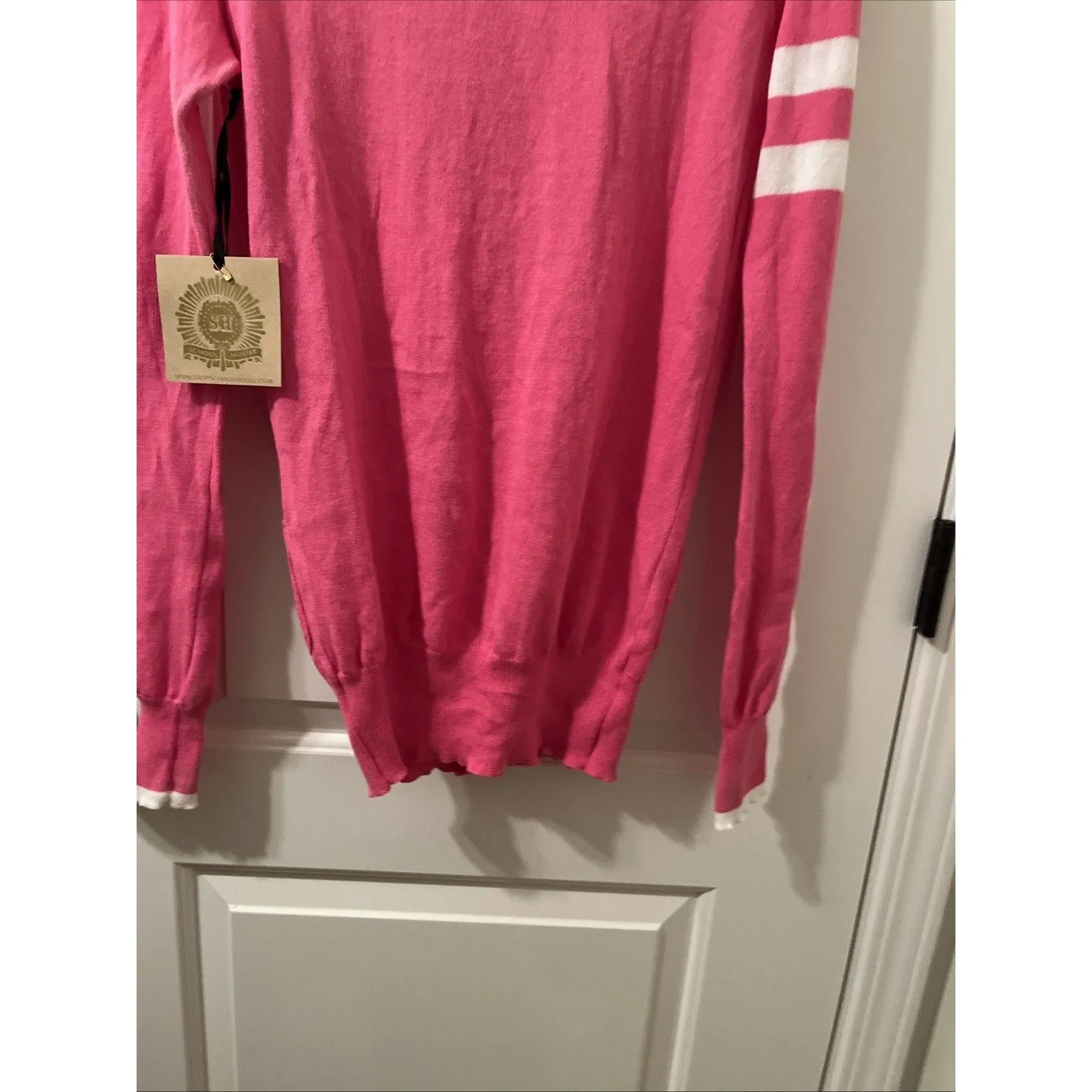 University Of Nevada Las Vegas UNLV Women's Cardigan Sweater Size S Pink White - Image 13