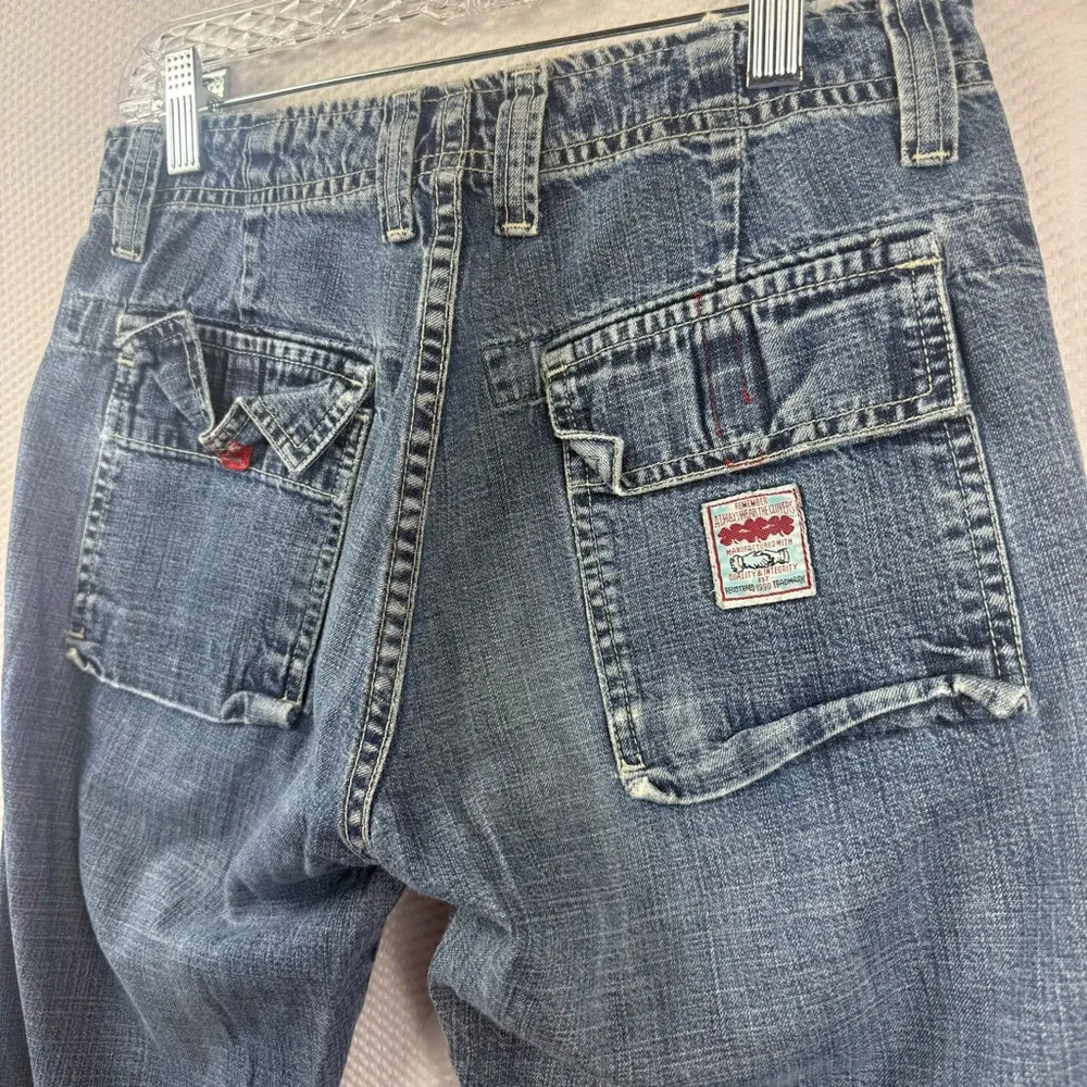 Lucky Brand Vintage Dungarees Jeans Size 2/26 USA Made Carpenter Style Flare - Image 4