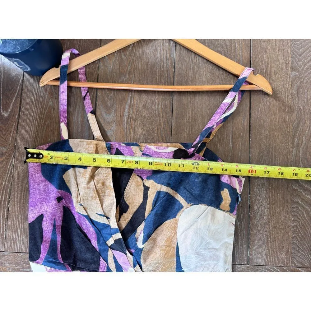 Banana Republic Printed Cross-Front Cropped Cotton Poplin Tank Top Size 4 - Image 8