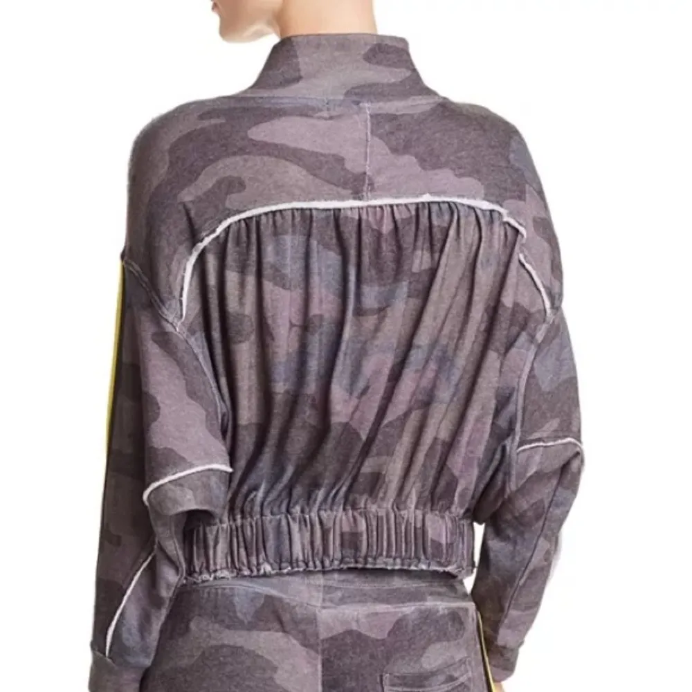 Vintage Havana Rainbow Stripe Camo Sweatshirt NWT Quarter Zip Colorful Pride Gray - Image 11