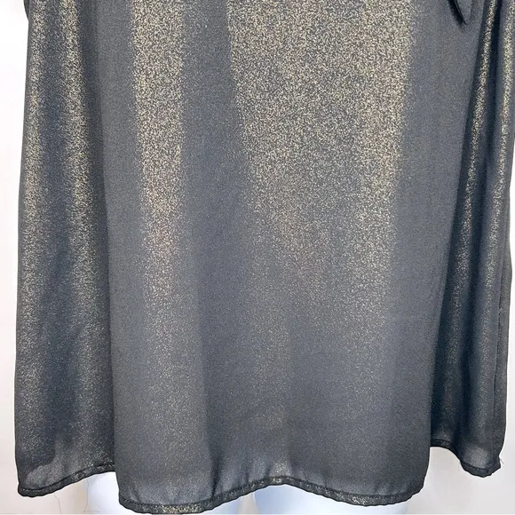 ModCloth Bronze Sleeveless Shimmery Neck Tie Blouse Size‎ M - Image 9