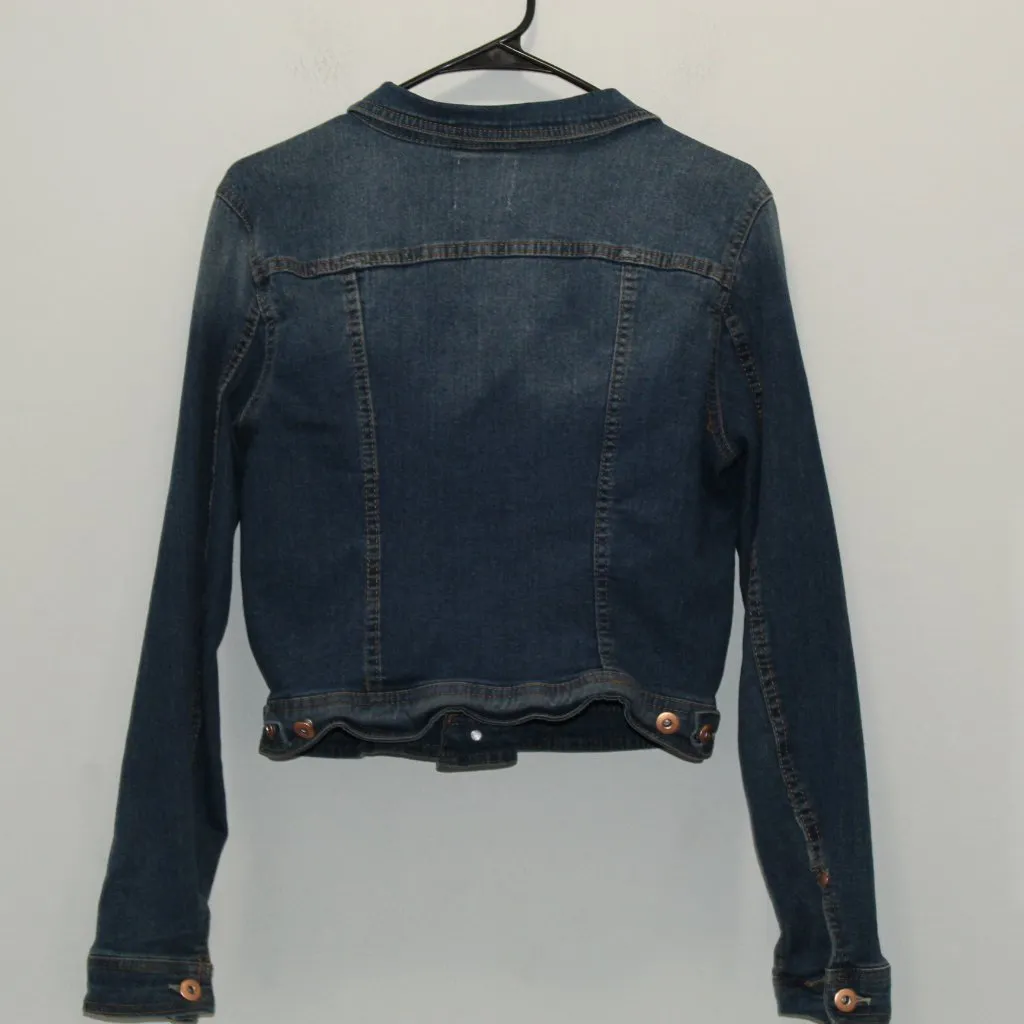 Love Tree‎ Denim Women's Crop Denim Jacket Size Large - Image 12
