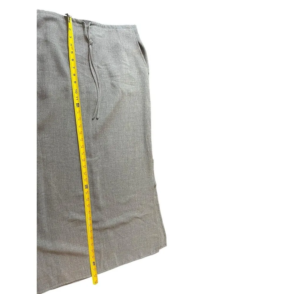 New York & Company Gray Maxi Length Side Slits Tie Waist Zip Back Skirt 10 - Image 8