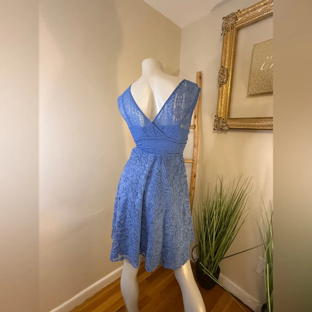 Anthropologie Moulinette Soeurs Liliflora Dress Blue Floral Lace 4 - Image 7