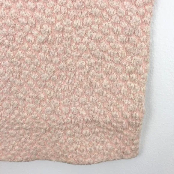 New  Pebble Textured Knit Stretch Pencil Skirt Pale Pink - Image 6