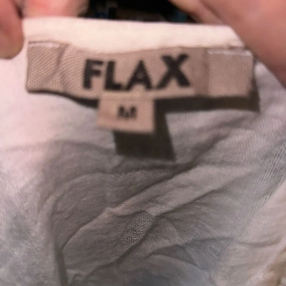 Flax checked v-neck M flowy cottagecore linen tunic - Image 3