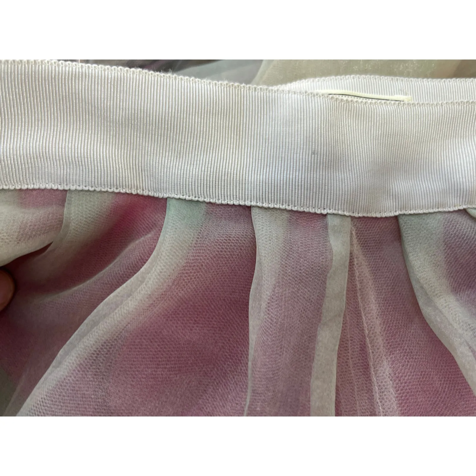 Moulinette Soeurs Skirt Size 12 Snowrose Train Pink Tulle Organza Soft Romantic - Image 12