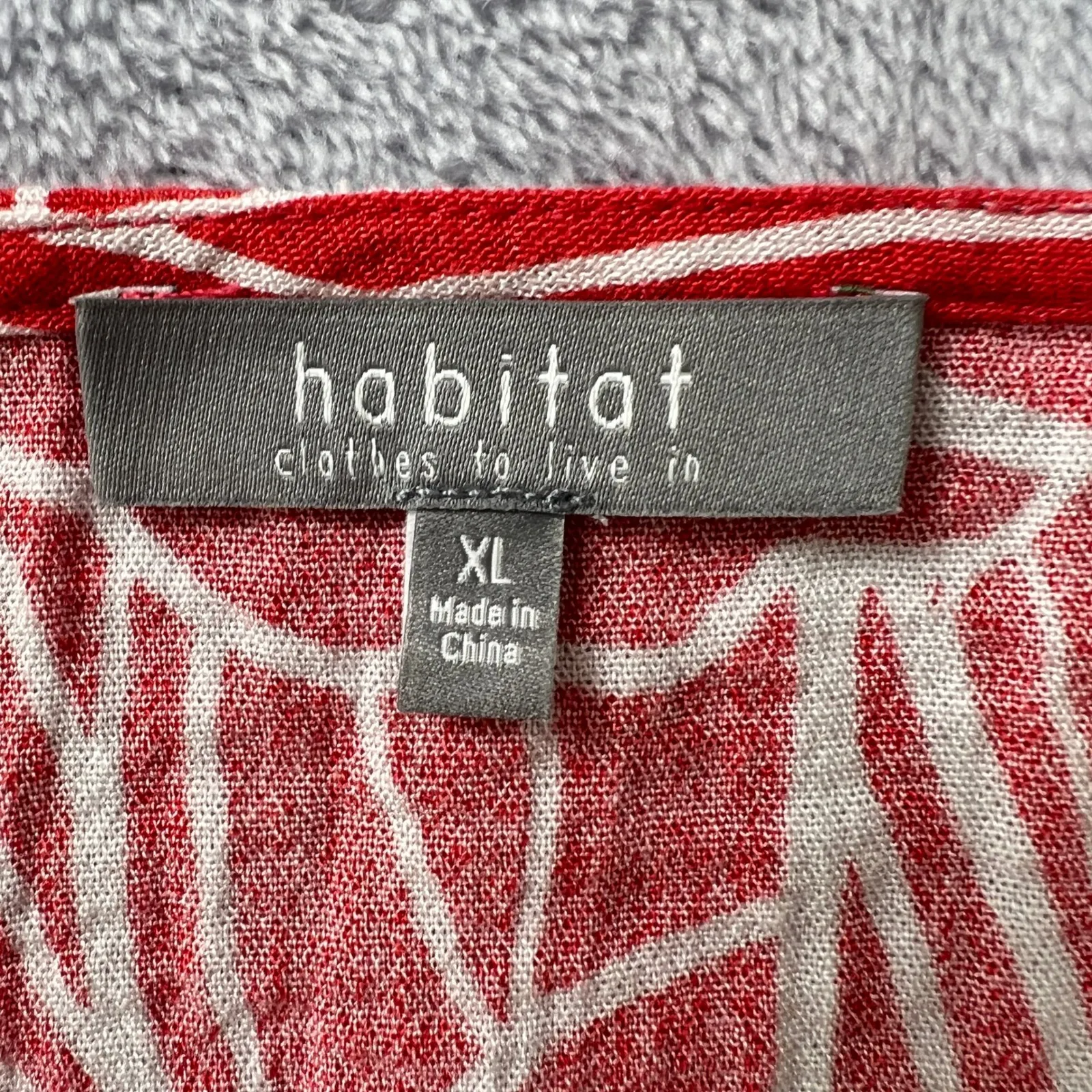 Habitat Red Floral Print Smocked Front Details Blouse Top Plus Size XL Boxy - Image 6