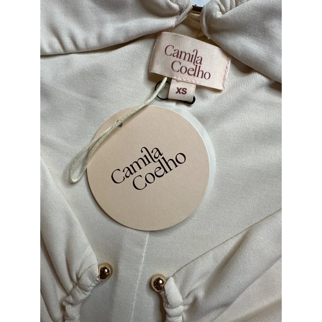 Camila Coelho Yasmeen Midi Dress in Beige XSmall New Womens Stretch Cut out - Image 8