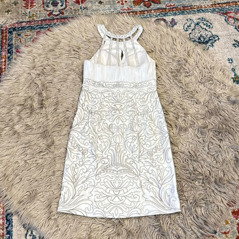 Sue Wong short white beaded dress size 8 - Image 7