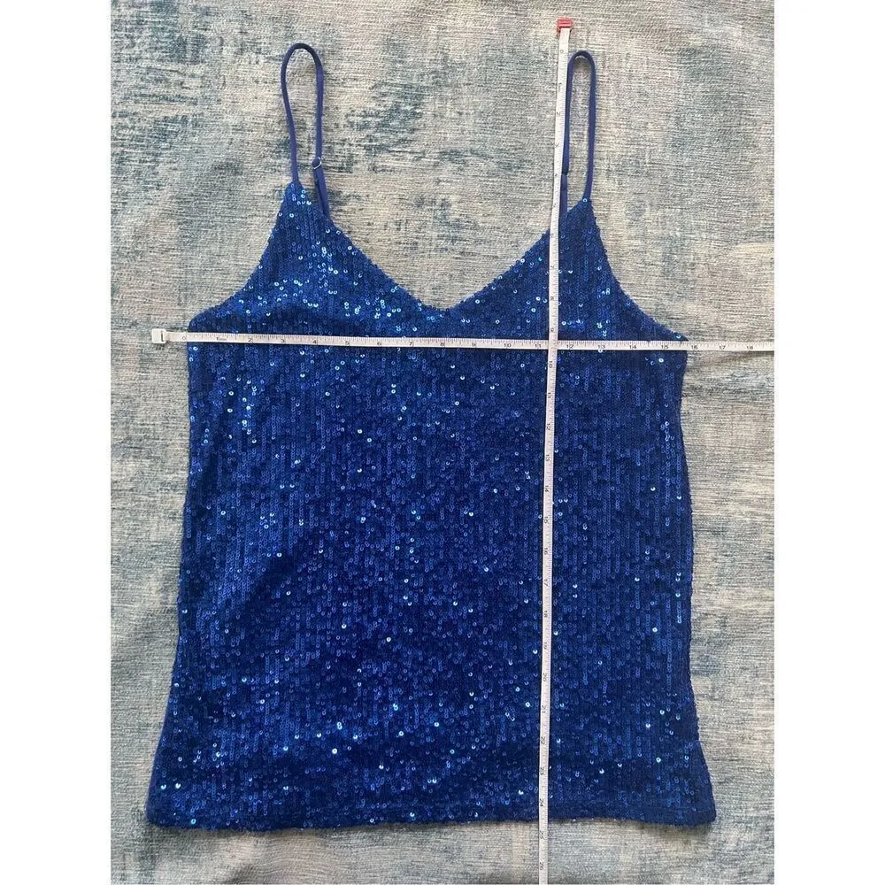 Pulse Boutique Blue Sequin Tank Top XS - Image 4