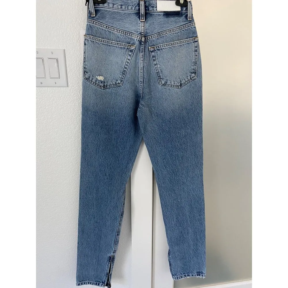 NWT $325 RE/DONE SUPER HIGH DRAINPIPE DESTROY WRECKING BLUE JEANS SZ 25 - Image 10