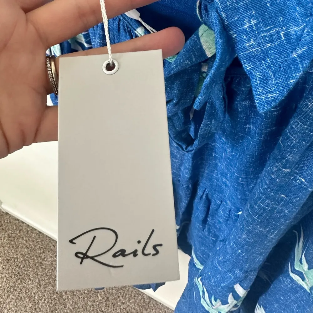 NWT Rails Amber Dress Bird Of Paradise Print Blue XS - Image 6