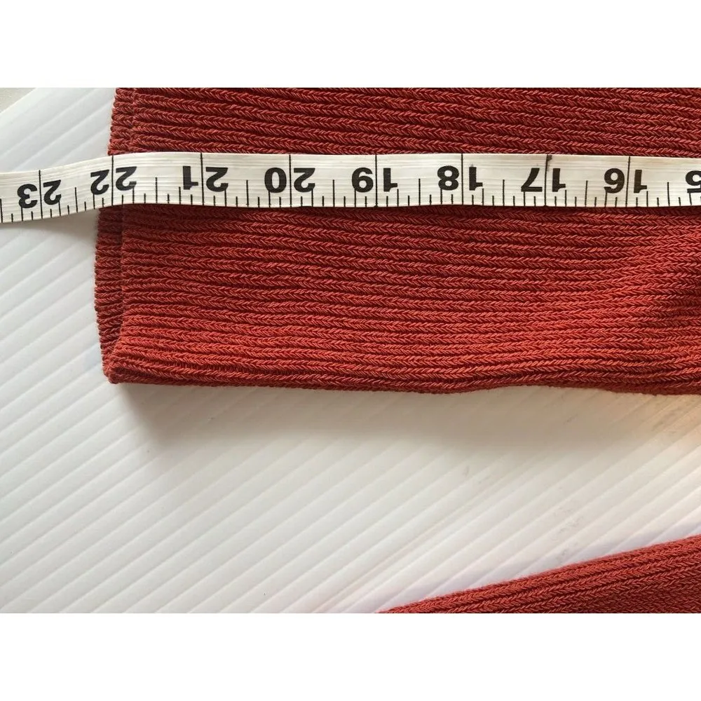 Madewell Flared‎ Sleeve V-Neck Sweater Size M Etruscan Clay Orange Red Preppy - Image 11
