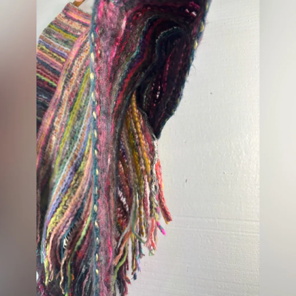 Pinklicious OS Yummy Multicolor Open Knit Pancho Top Pink Size undefined - Image 4