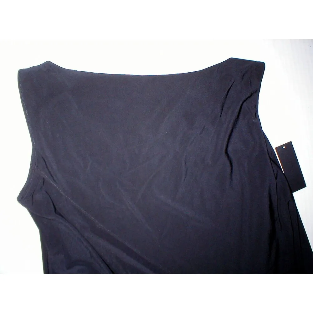 NWT New Designer Josie Natori Top Tank S Tiered Black Layered Womens Sleeveless - Image 2