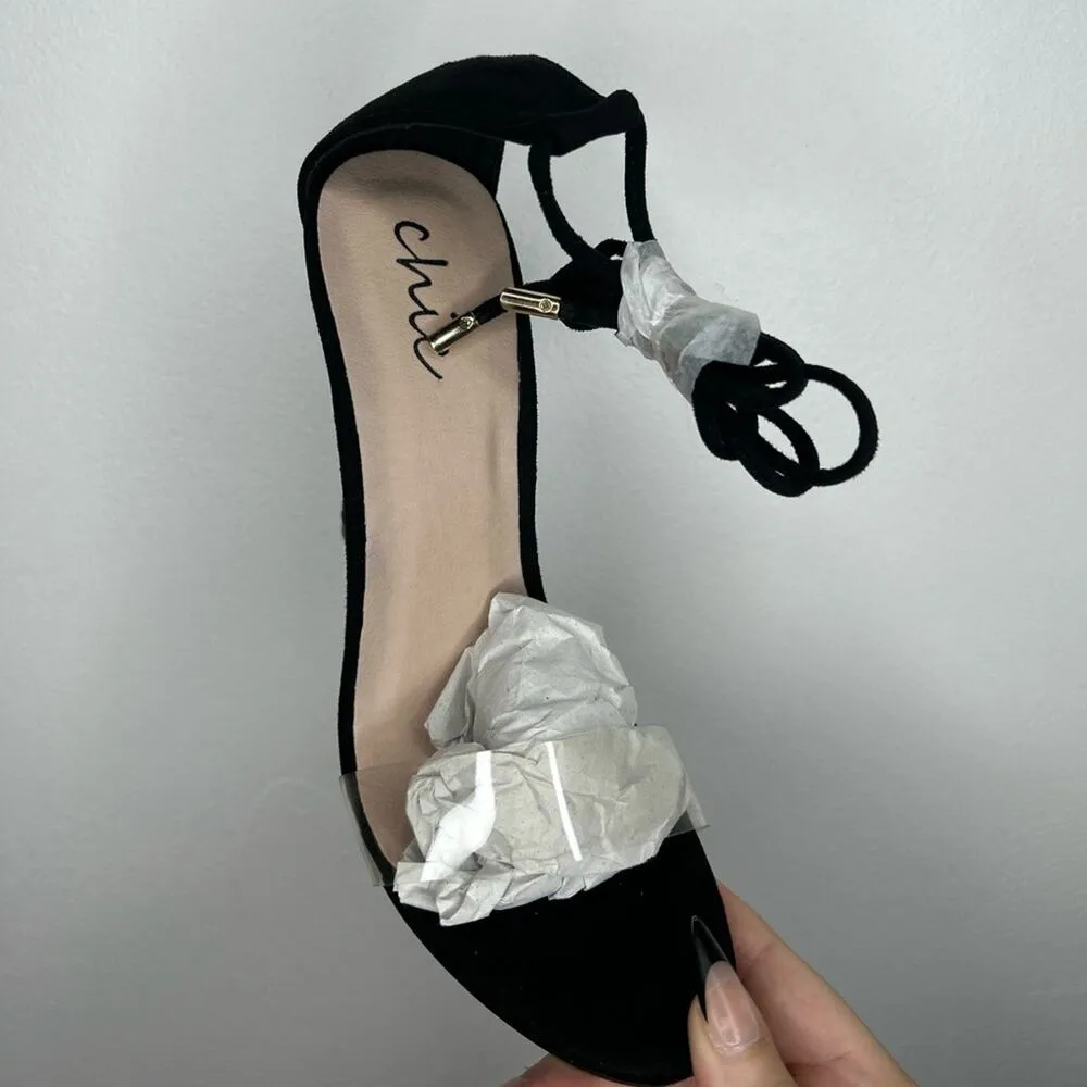 Bella Perspex Strap Vegan Suede Lace - Image 7