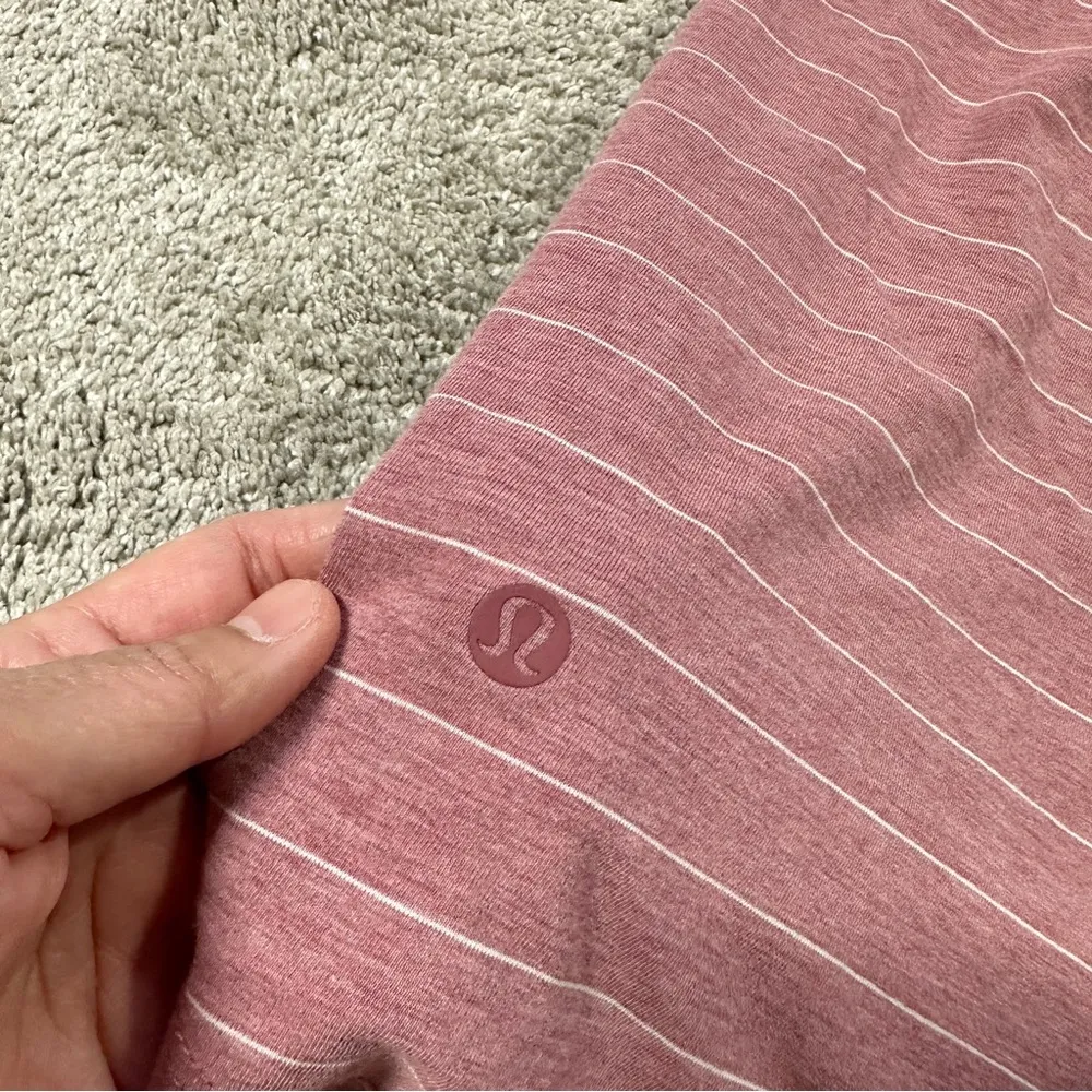 Lululemon Love Tank Pleated Short Serve Stripe Heathered So Merlot White Size 4 - Image 8