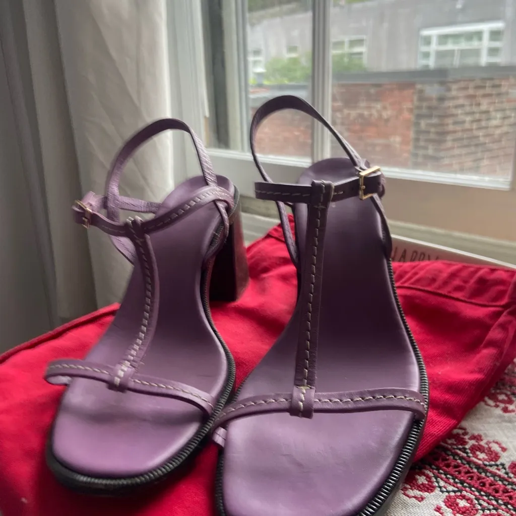 A.P.C. Purple Sandals with Strappy Design Size 10 - Image 3