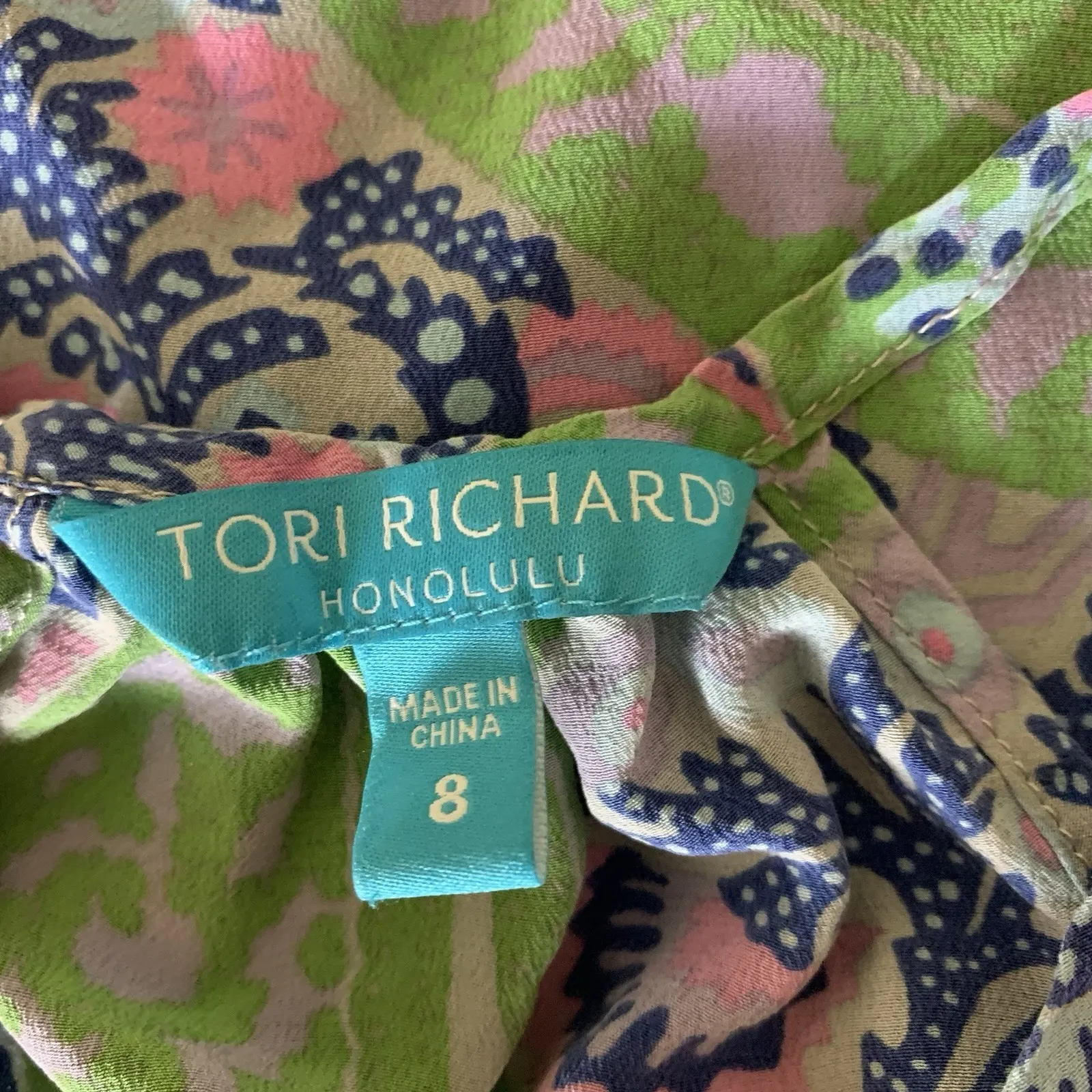 Tori Richard Silk Paisley Halter Keyhole Blouse Resort Chic 8 - Image 4