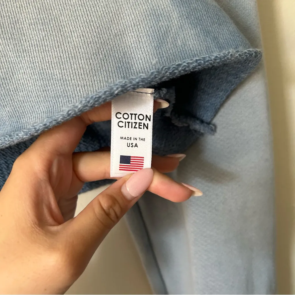 Cotton Citizen Brooklyn Blue Crop Zip Sweatshirt - Image 8