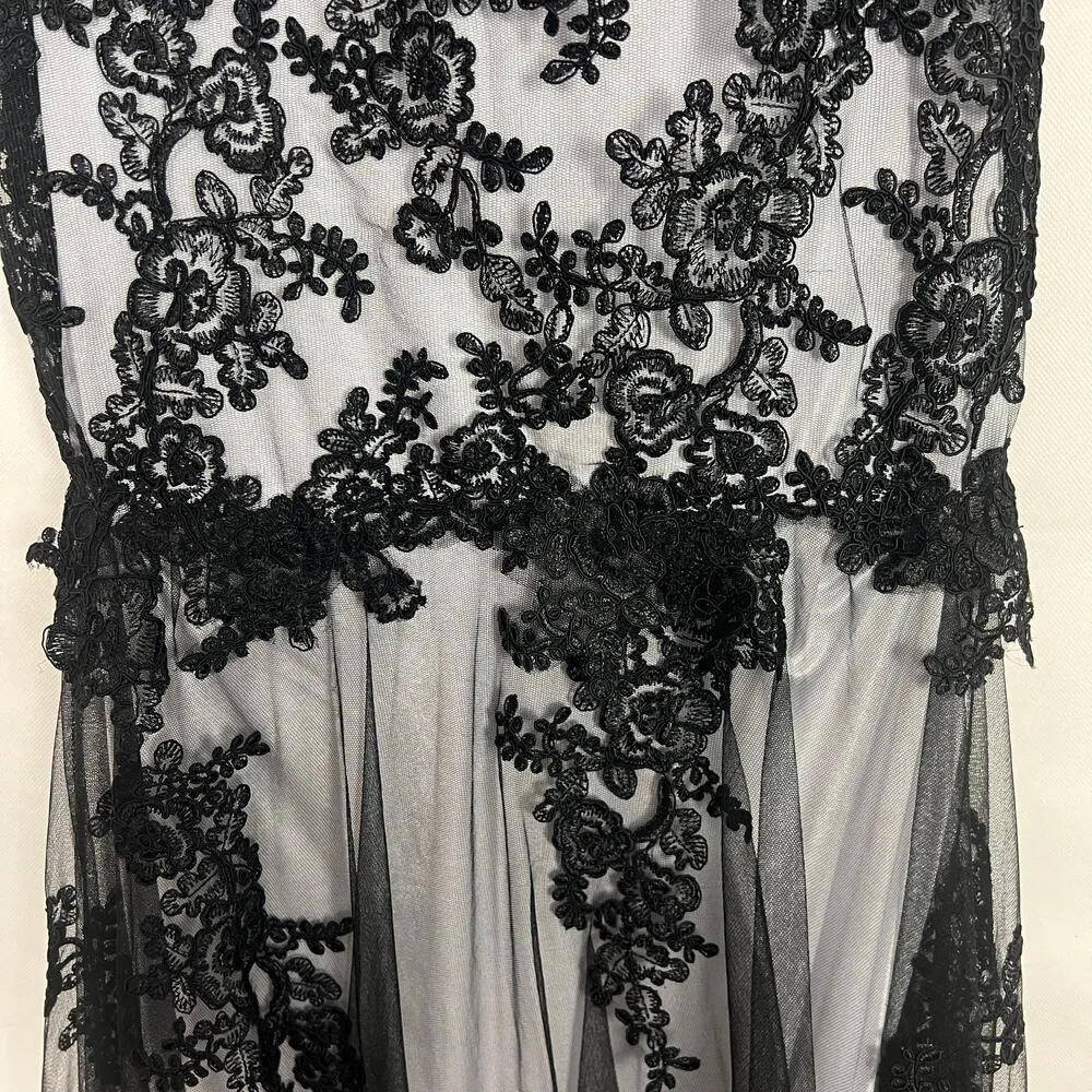 Baby Online Womens Dress Small Lace Mesh Mermaid Party Wedding Guest Formalwear Black - Image 7