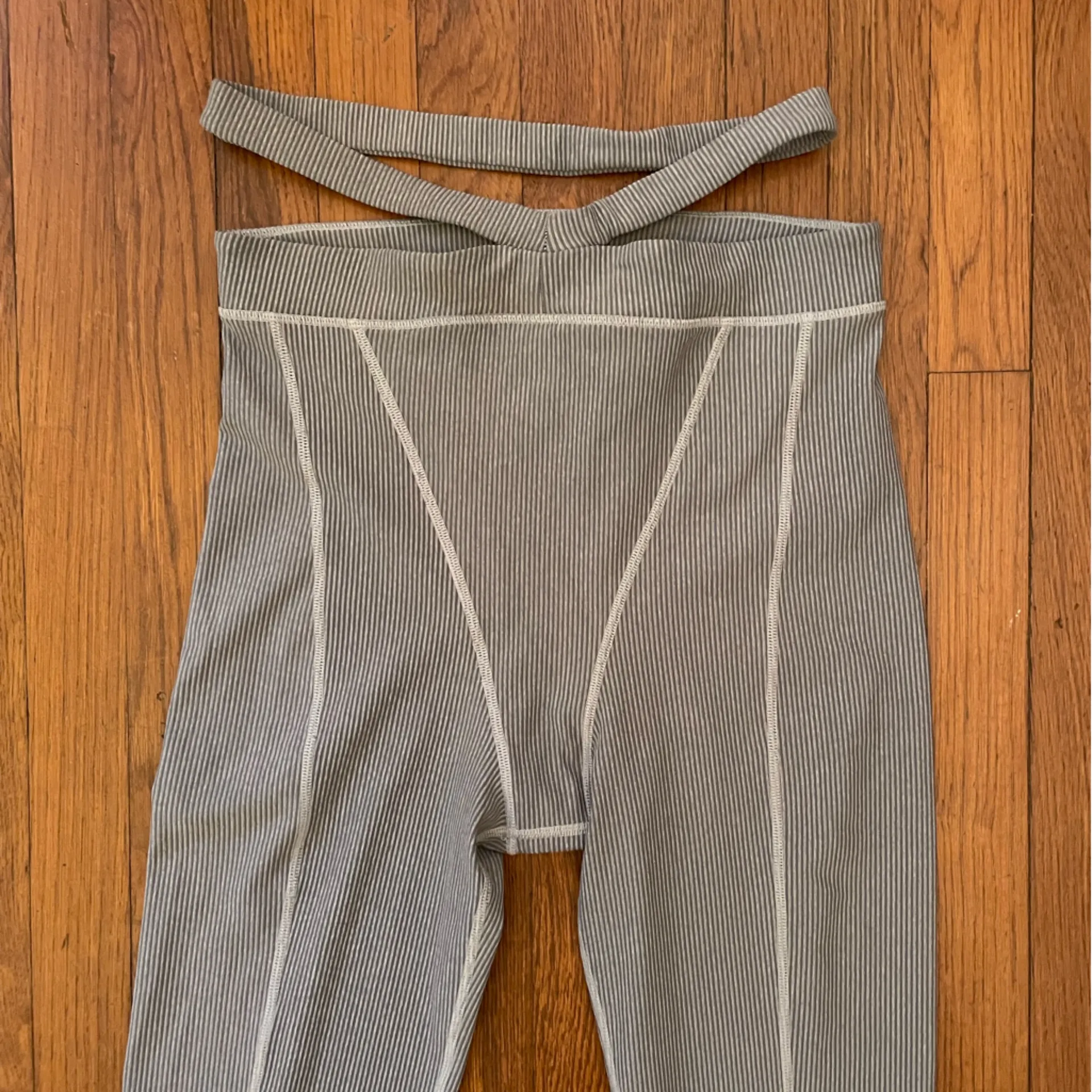 For Love & Lemons Ribbed Double Strap Workout Athletic Leggings - Size XL - Image 6