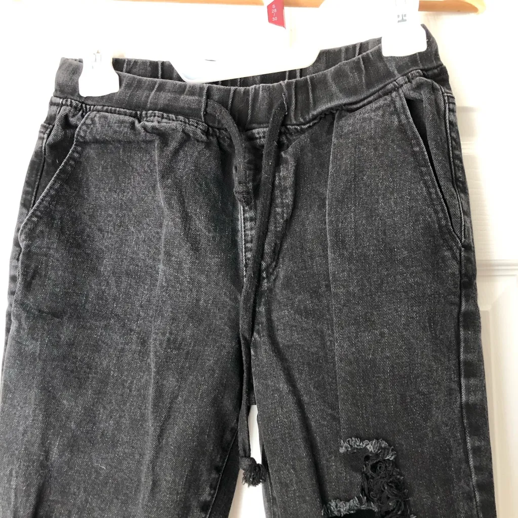 YMI Denim Black Cargo Style Distressed Jeans Black - Image 2